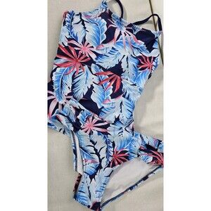 Hawaiian Style Two Piece Swimwear Woman's Bathing Suit Small.  Tankini.